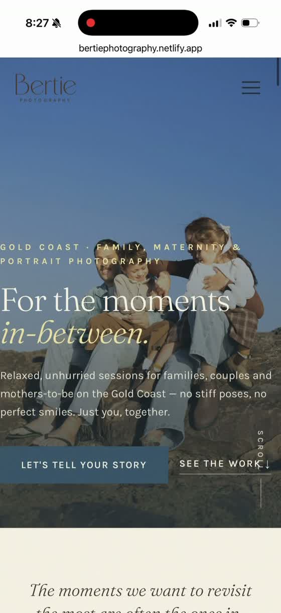 Bertie Photography website