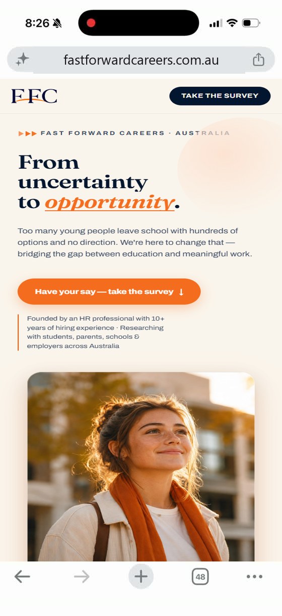Fast Forward Careers website